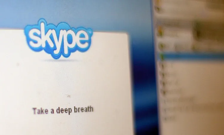 In this photo illustration, the Skype internet phone program is seen September 1, 2009 in New York City. (Mario Tama/Getty Images)