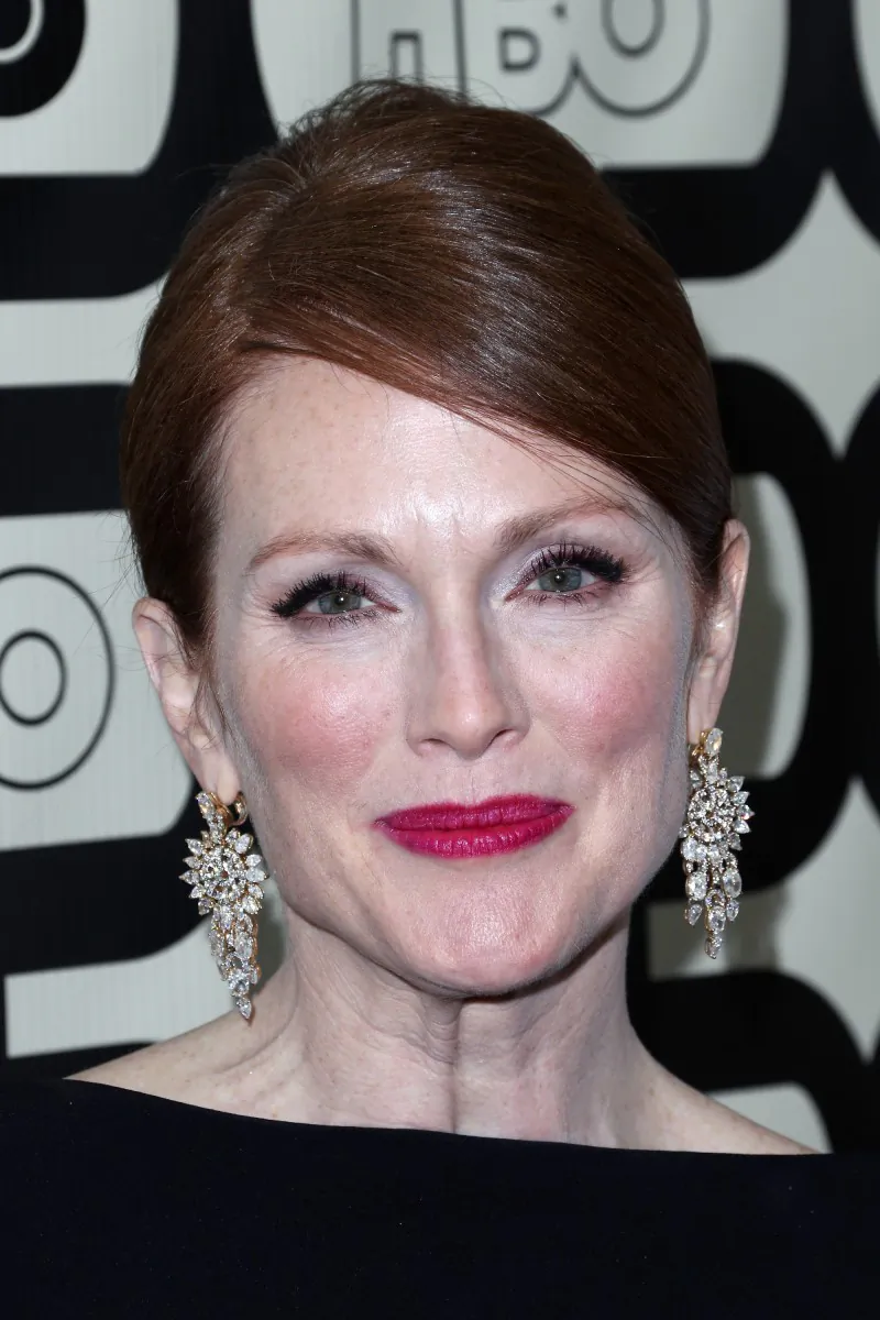 Picture perfect at age 52, Julianne Moore has not had plastic surgery. January 13, 2013 (By Frederick M. Brown/Getty Images)