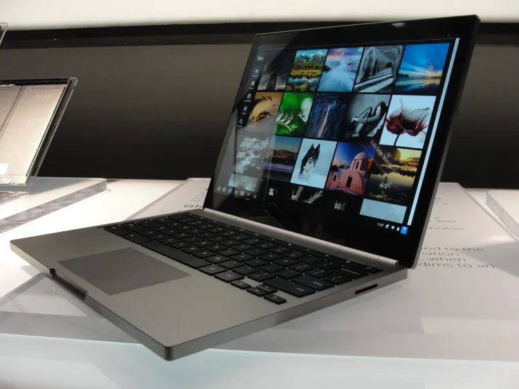 A Chromebook Pixel is on display on Feb. 21 as Google unveiled in San Francisco the touch-screen notebook computer designed for high-end users. (GLENN CHAPMAN/AFP/Getty Images)