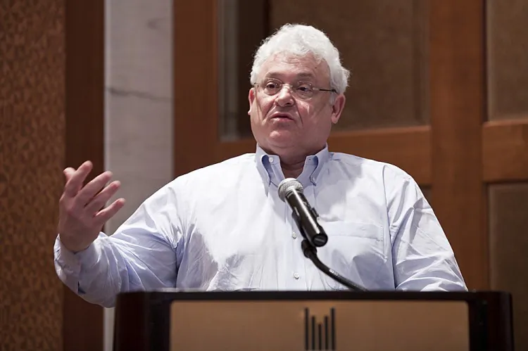 Arthur Caplan, professor, Head of the Division of Bioethics at NYU Langone Medical Center gives a speech on organ trafficking at the UN Plaza Hotel in New York, Feb. 14, 2013. (Samira Bouaou/The Epoch Times)