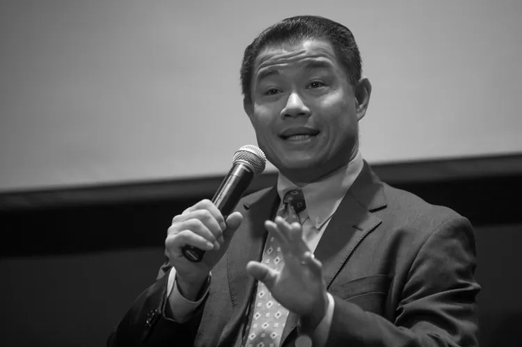 John Liu speaks during a panel discussion about education on Nov. 19, 2012. (Benjamin Chasteen/The Epoch Times)