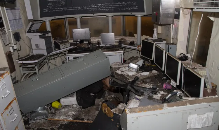The dispatching room at the South Sea Ferry Station which has been completely destroyed by Hurricane Sandy in New York City on Dec. 5. (Benjamin Chasteen/The Epoch Times)