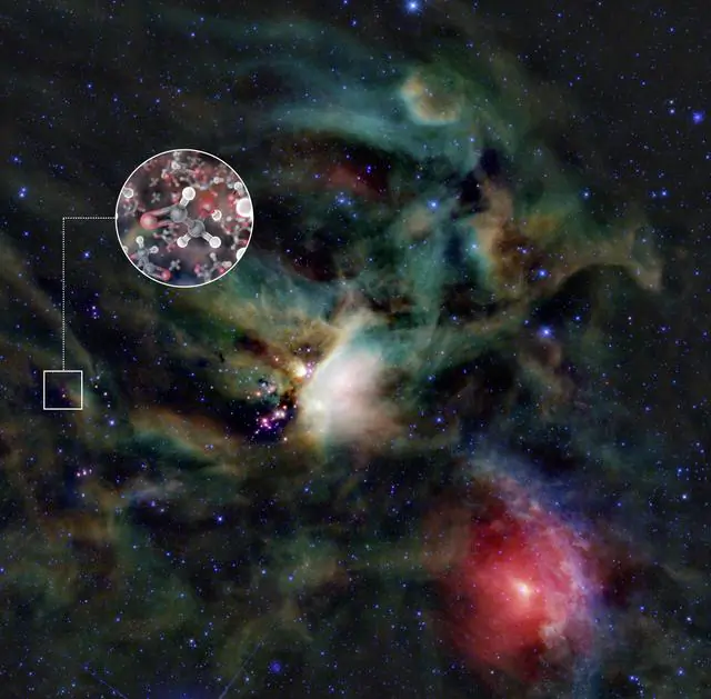 Sugar molecules in the gas surrounding a young Sun-like star (Credit: ESO/L. Calçada & NASA/JPL-Caltech/WISE Team)