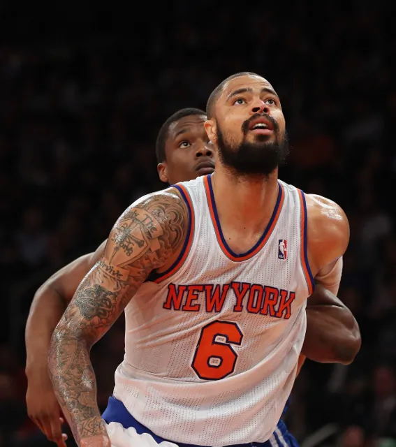 Lost in the aftermath of Stephen Curry's 54-point outing against the Knicks, was Tyson Chandler's 28 rebounds. (Bruce Bennett/Getty Images)