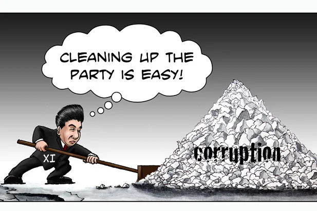 Xi’s Corruption Sweep (Illustration)