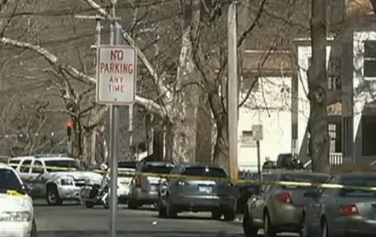A screenshot from WFSB shows the home and neighborhood where the suspects were hiding. (Screenshot taken by The Epoch Times)
