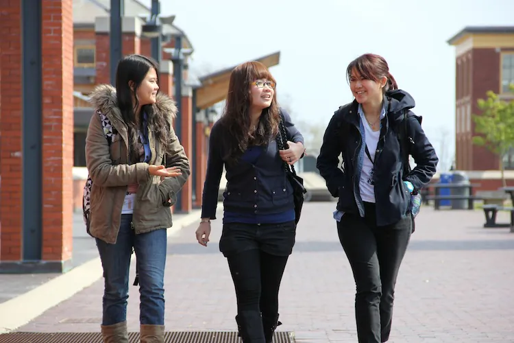 Students take a break between classes at Humber's Lakeshore Campus. (Humber College)