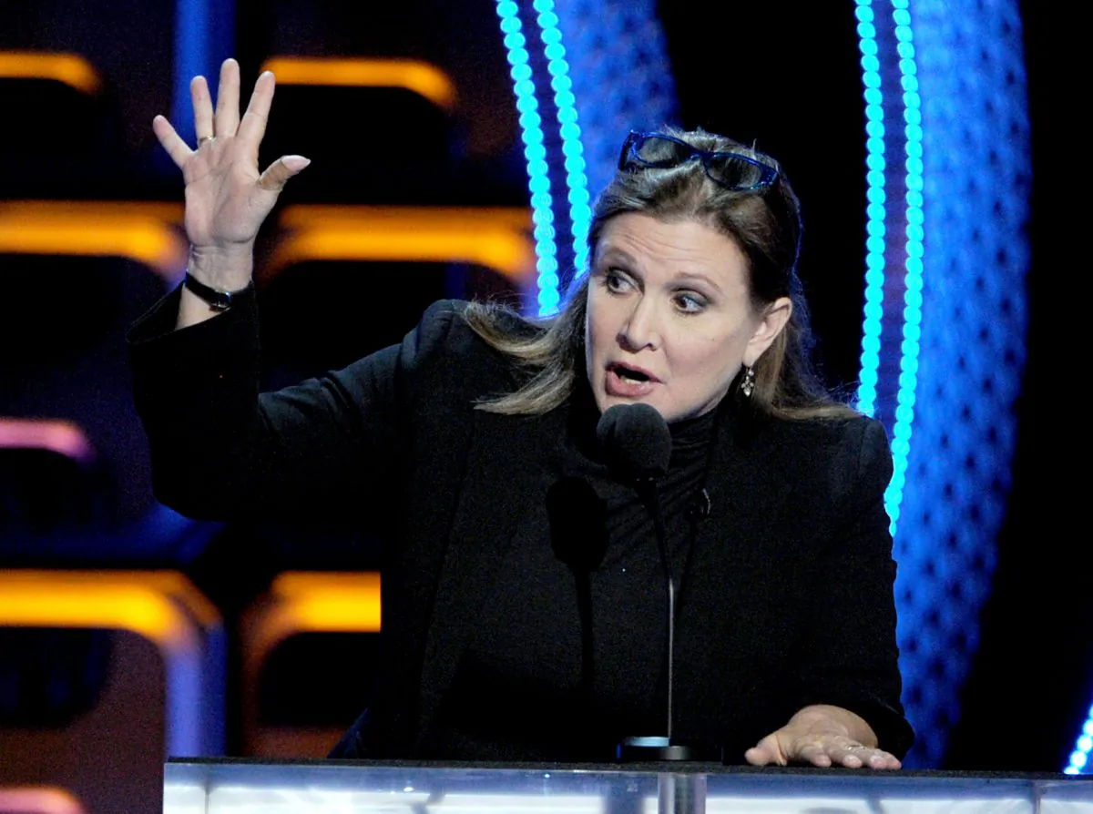 Actress Carrie Fisher speaks onstage during an event in 2012. (Kevin Winter/Getty Images)