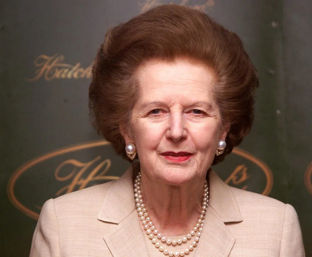 Former British prime minister Baroness Margaret Thatcher at a book signing session at Hatchards in Piccadilly, London, on April 3, 2002. (Hugo Philpott/AFP/Getty Images)