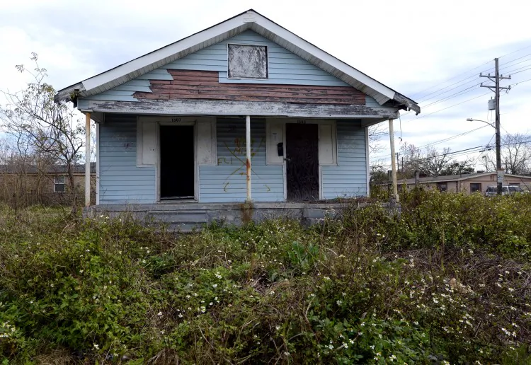 A vacant home in the Lower Ninth Ward of New Orleans February 5, 2013. (TIMOTHY A. CLARY/AFP/Getty Images)
