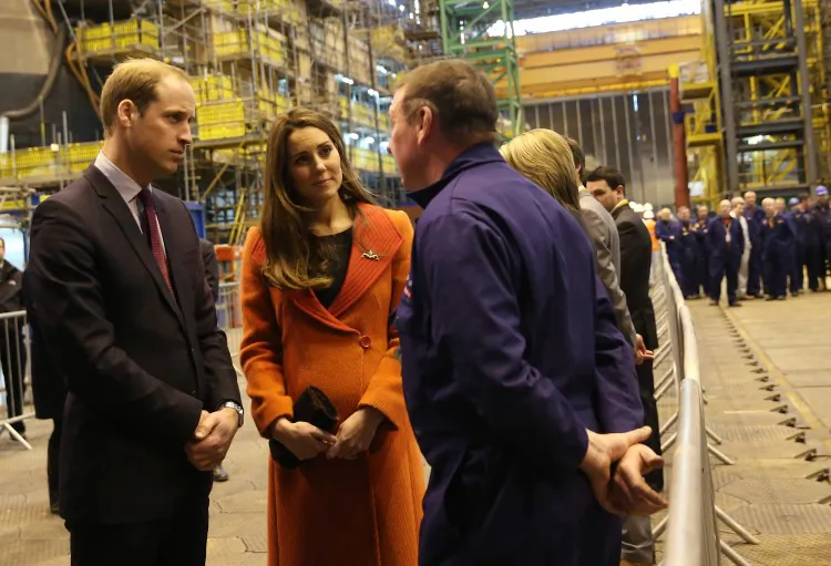 Prince William, Earl of Strahearn and Catherine, Countess of Strathearn visit the Astute-class Submarine Building at BAE Systems on April 5, 2013 in Barrow-in-Furness, United Kingdom. (Chris Jackson-Pool/Getty Images)