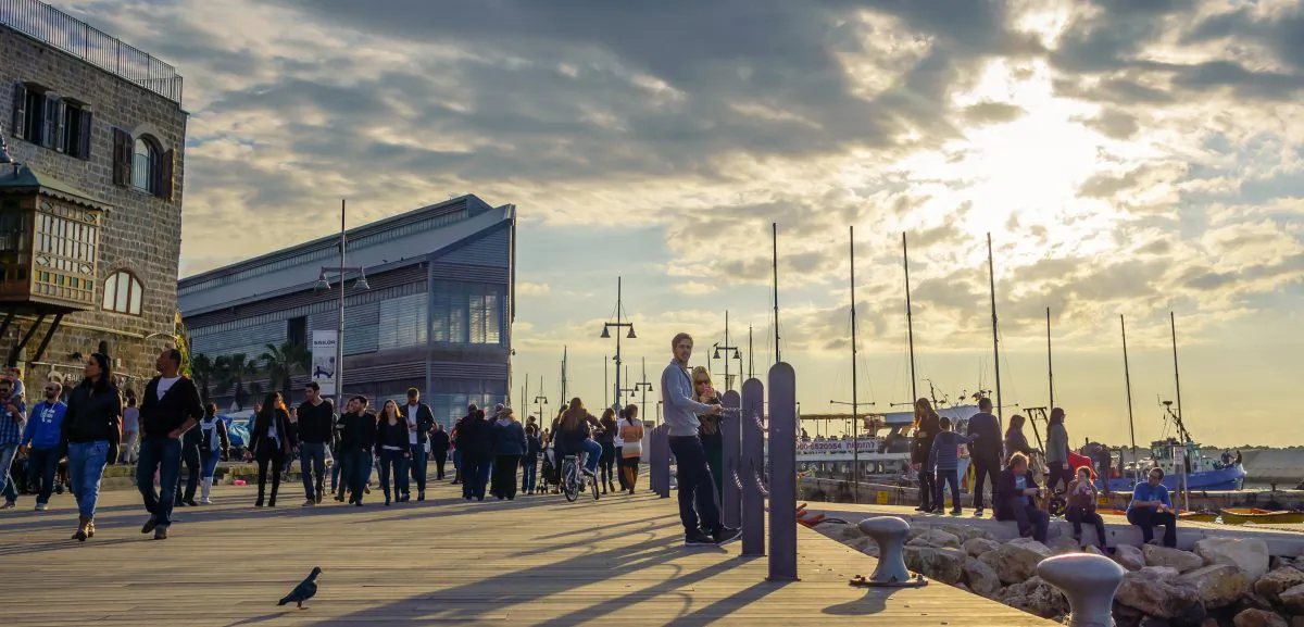 Jaffa’s renovated sea front has become a popular weekend destination for locals and visitors. (Vadim Berestetsky/The Epoch Times)
