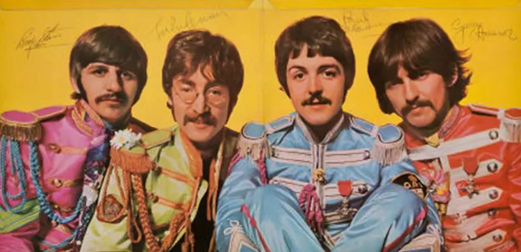 A photo of the signed cover of the Beatles's Sgt. Pepper's Lonely Hearts Club Band album posted on the auction website Heritage Auctions. The album fetched $290,500 with 18 bidders on March 30, 2013. (Screenshot via The Epoch Times)