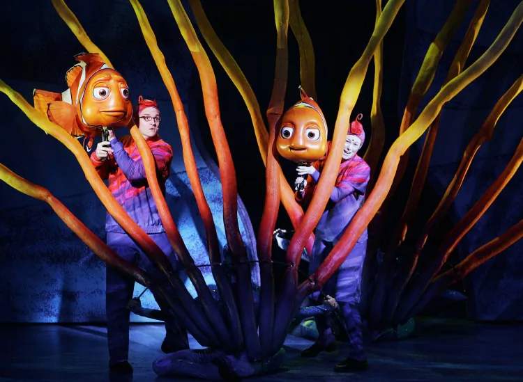 Performers are pictured during the grand opening of "Finding Nemo - The Musical" 24 January 2007 at Walt Disney World's Animal Kingdom. (ROBERT SULLIVAN/AFP/Getty Images)