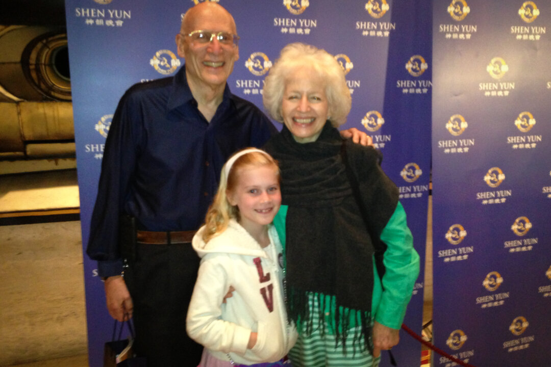 Dr. Charles H. and Patricia Debrovner, with their granddaughter Jane at Shen Yun Performing Arts at Lincoln Center on April 28, 2013 in New York City. (The Epoch Times