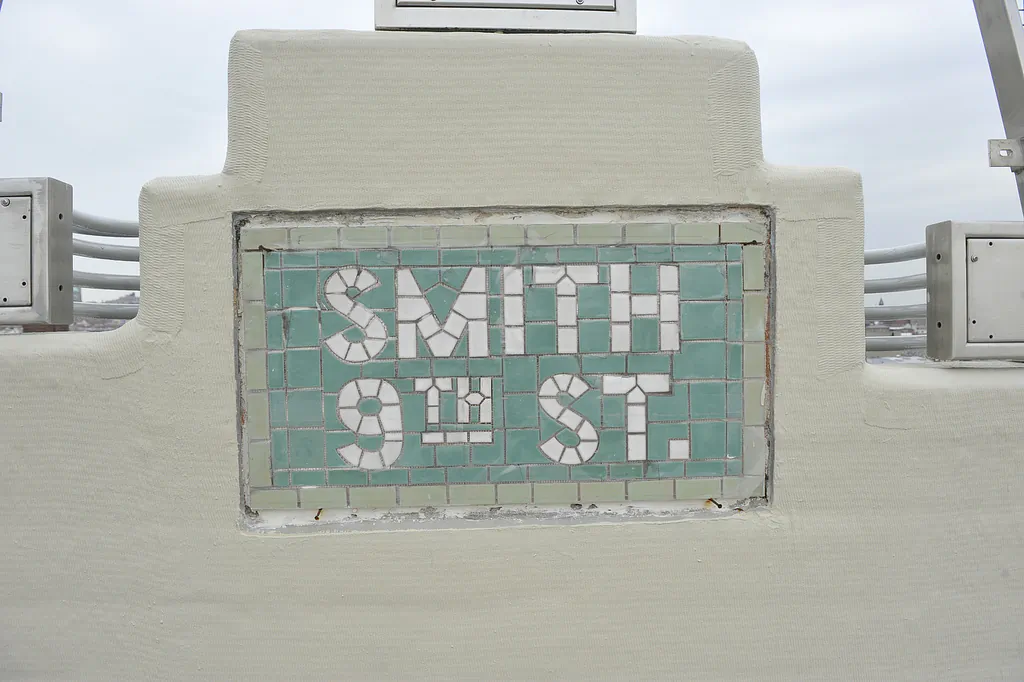 A mosaic at the renovated Smith-Ninth Street Subway station in Brooklyn, New York on March 21, 2013. (photo courtesy the MTA)