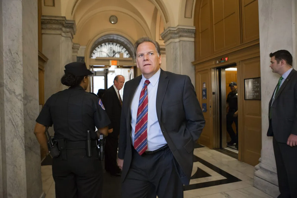 House Intelligence Committee Chairman Rep. Mike Rogers (R-Mich.) on his way to a meeting on Capitol Hill in Washington on April 26, 2013 (J. Scott Applewhite/AP Photo)