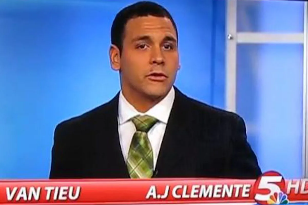  A.J. Clemente's first day as a North Dakota NBC affiliate KFYR broadcaster was his last. (Screenshot/YouTube)