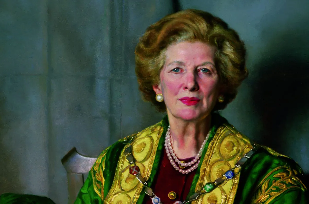 A view of a portrait of Margaret Thatcher by Nelson Shanks. (Courtesy of Nelson Shanks)