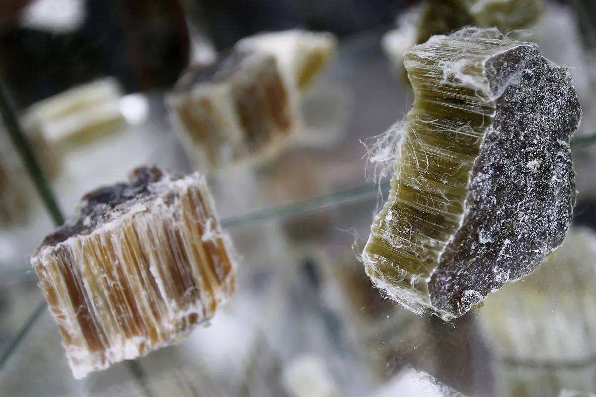 Raw asbestos on display in Caligny, France, on June 21, 2012. Saskatchewan has made reporting of asbestos in public buildings mandatory. (Charly Triballeau/AFP/GettyImages)