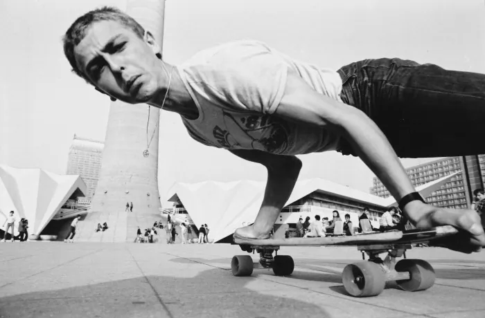 A skateboarder in the historical documentary “This Ain’t California,” a film about three teenagers and their love for a sport in the German Democratic Republic. (Courtesy of Berlin International Film Festival)