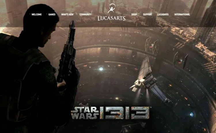 A screeshot shows the front page of the LucasArts website. (Screenshot via The Epoch Times)