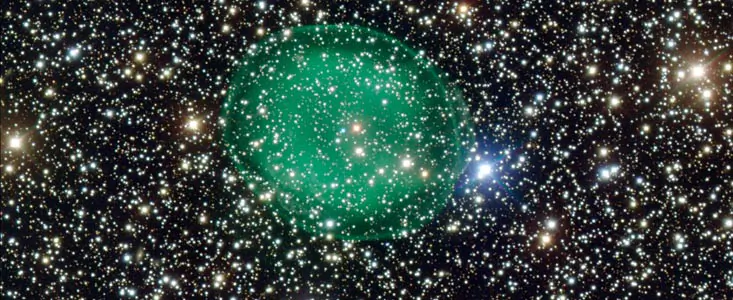 This pale green bubble is the most detailed picture yet taken of the planetary nebula IC 1295. (ESO)