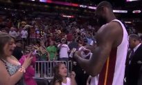 LeBron Fan Kiss: NBA Superstar Gives Young Fan a Surprise