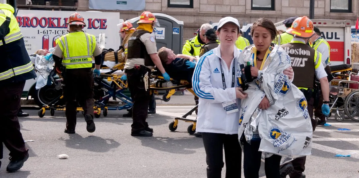 After the explosions, near the finish line. (The Epoch Times)
