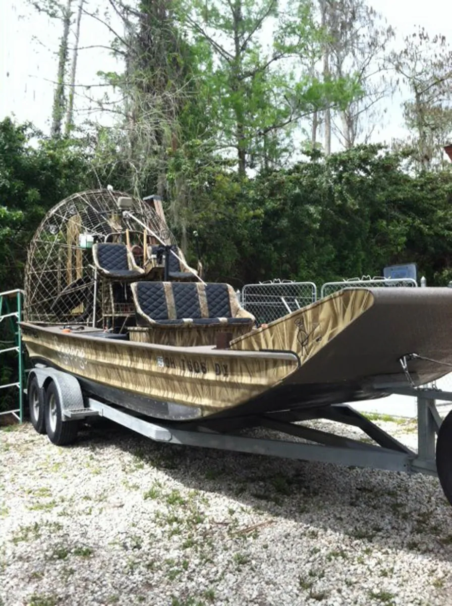 This undated photo provided by the Florida Fish and Wildlife Conservation Commission shows the airboat used by a family as they took off in the Florida Everglades, Thursday, April 4, 2013. (AP Photo/Florida Fish and Wildlife Conservation Commission)