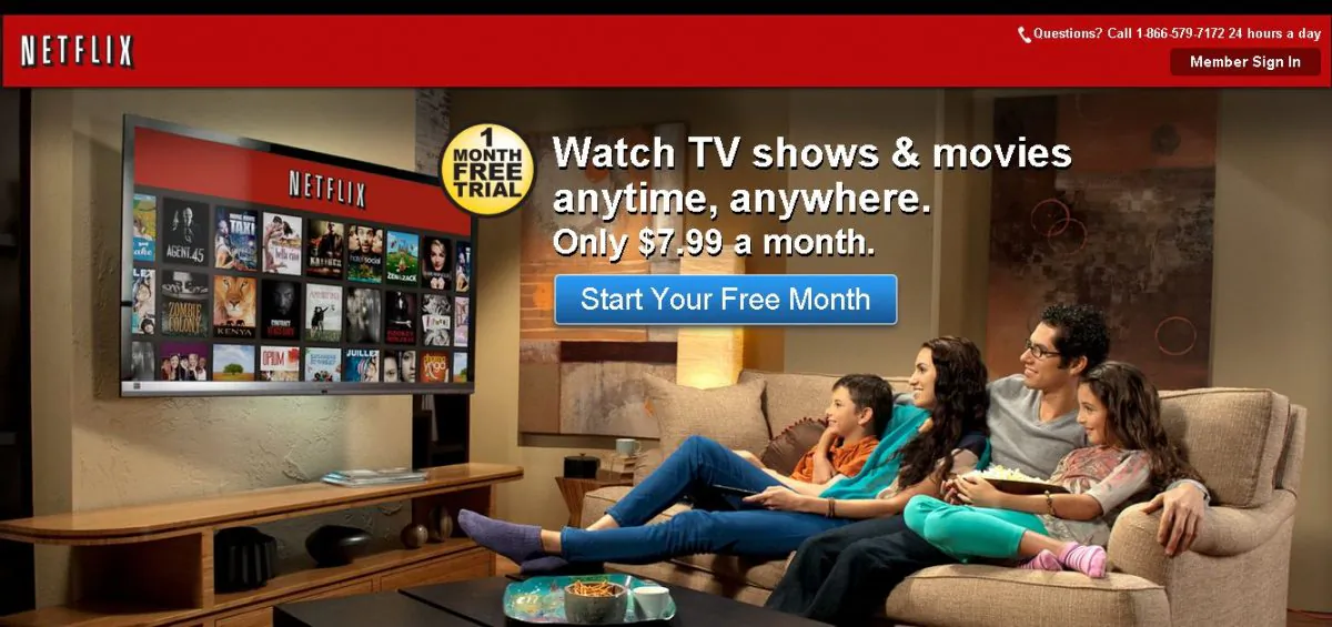 The Netflix homepage. (Screenshot)