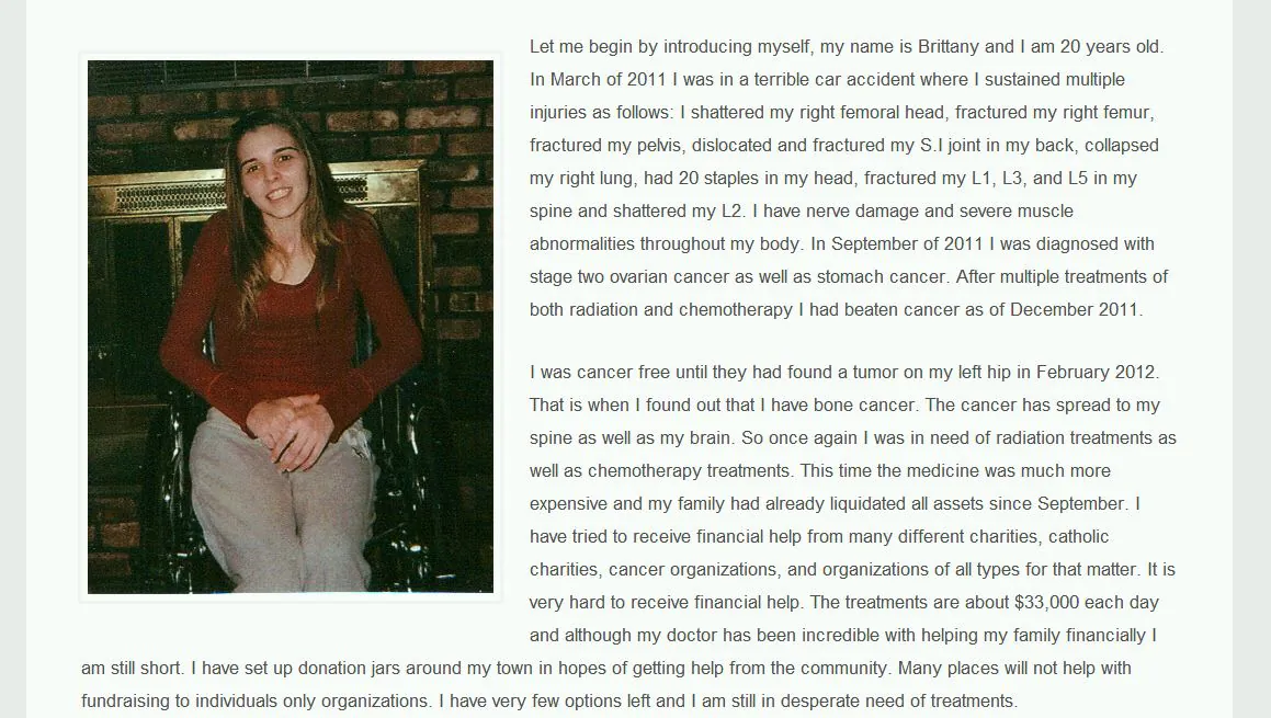 A screenshot shows her website. (Via The Epoch TImes)