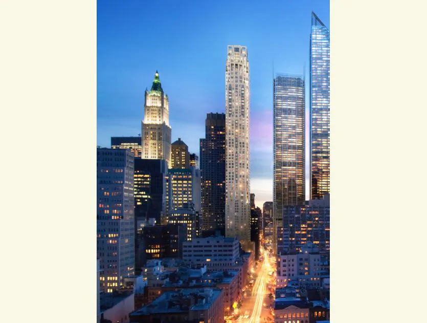 The future 30 Park Place tower can be seen in this rendering by Robert A.M. Stern Architects.