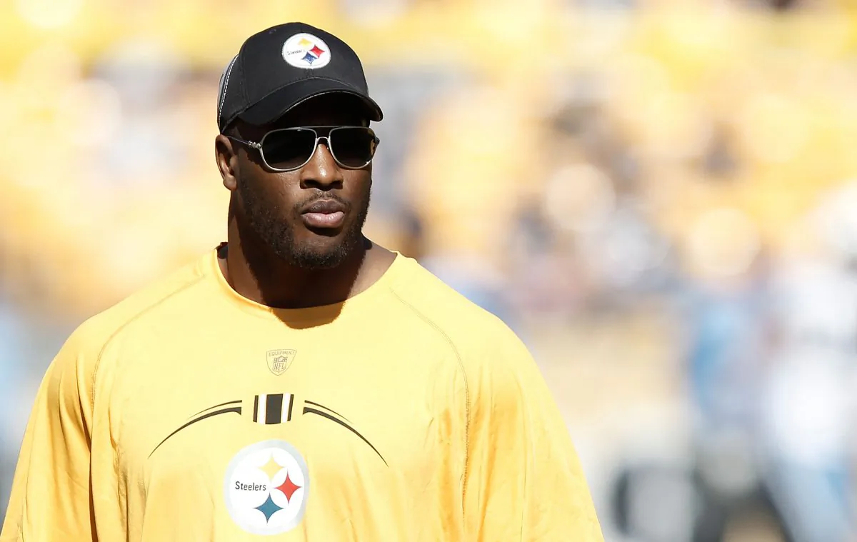 James Harrison #92 of the Pittsburgh Steelers watches warm ups prior to the game against the Tennessee Titans on October 9, 2011. (Jared Wickerham/Getty Images)

