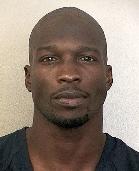 Chad Johnson is seen in a police booking photo at Broward County Sheriff's Office on August 11, 2012 in Fort Lauderdale, Florida.. Johnson is wanted for violating his probation, according to reports. Broward County Sheriff's Office via Getty Images)