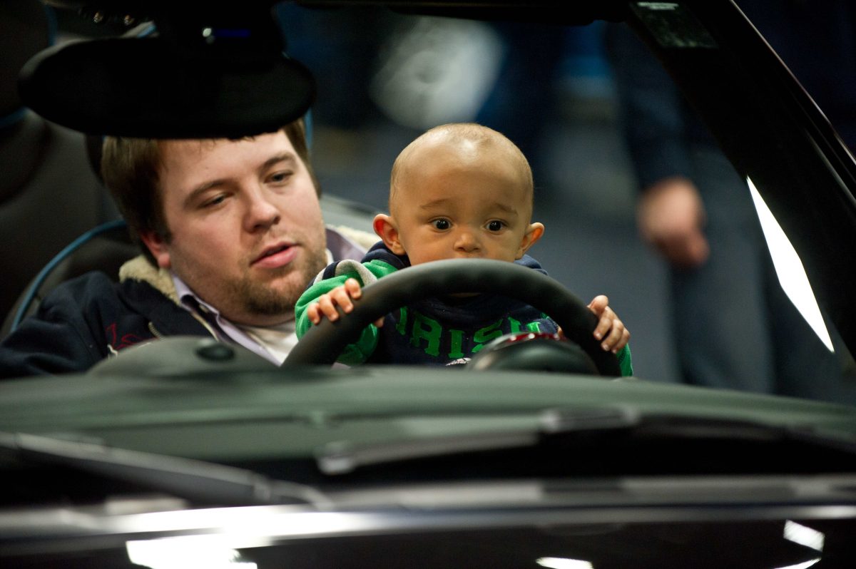 A baby at an auto show in Washington, D.C.  earlier this year. (Nicholas Kamm/AFP/Getty Images)