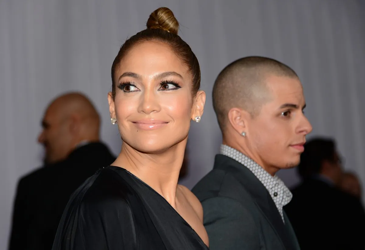 Jennifer Lopez and boyfriend Casper Smart arrive on the red carpet at the Staples Center for the 55th Grammy Awards in Los Angeles, California, February 10, 2013. (Frederic J. Brown/AFP/Getty Images) 
