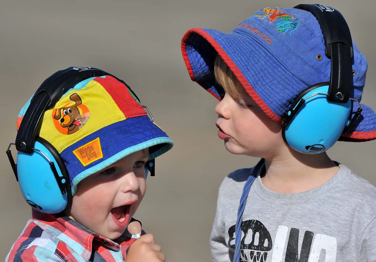 Young aviation enthusiasts at the Australian International Airshow in Melbourne, Australia on March 1, 2013. (Paul Crock/AFP/Getty Images)