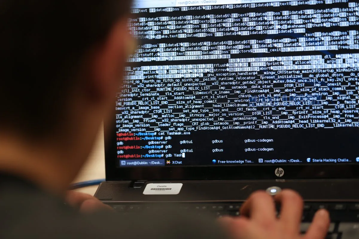A student from an engineering school attends the first edition of the Steria Hacking Challenge in Meudon, Paris on March 16, 2013. (Thomas Samson/AFP/Getty Images)