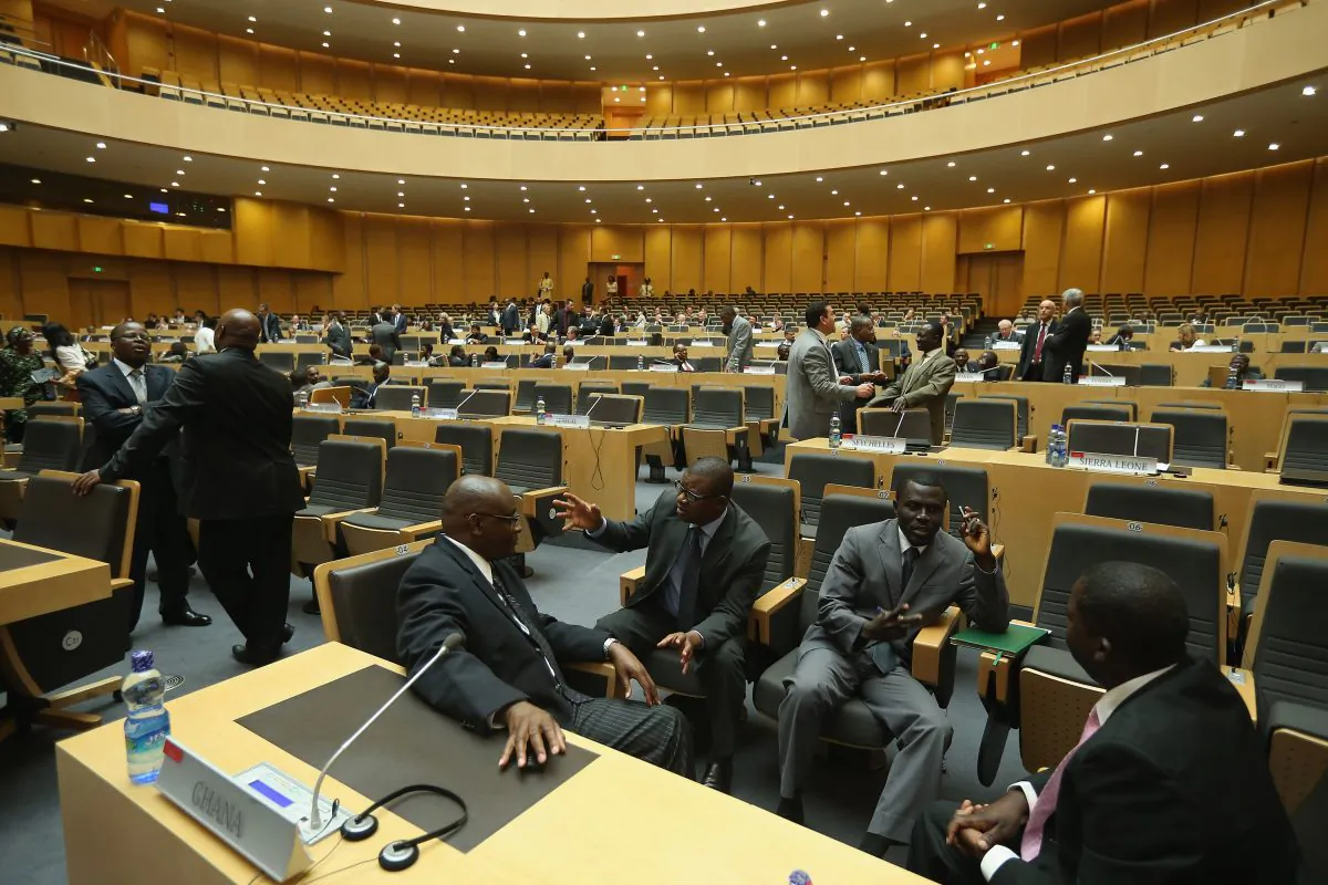 Delegates arrive in the main plenary hall for a session of the African Union (AU) on March 18, 2013 in Addis Ababa, Ethiopia. (Sean Gallup/Getty Images)