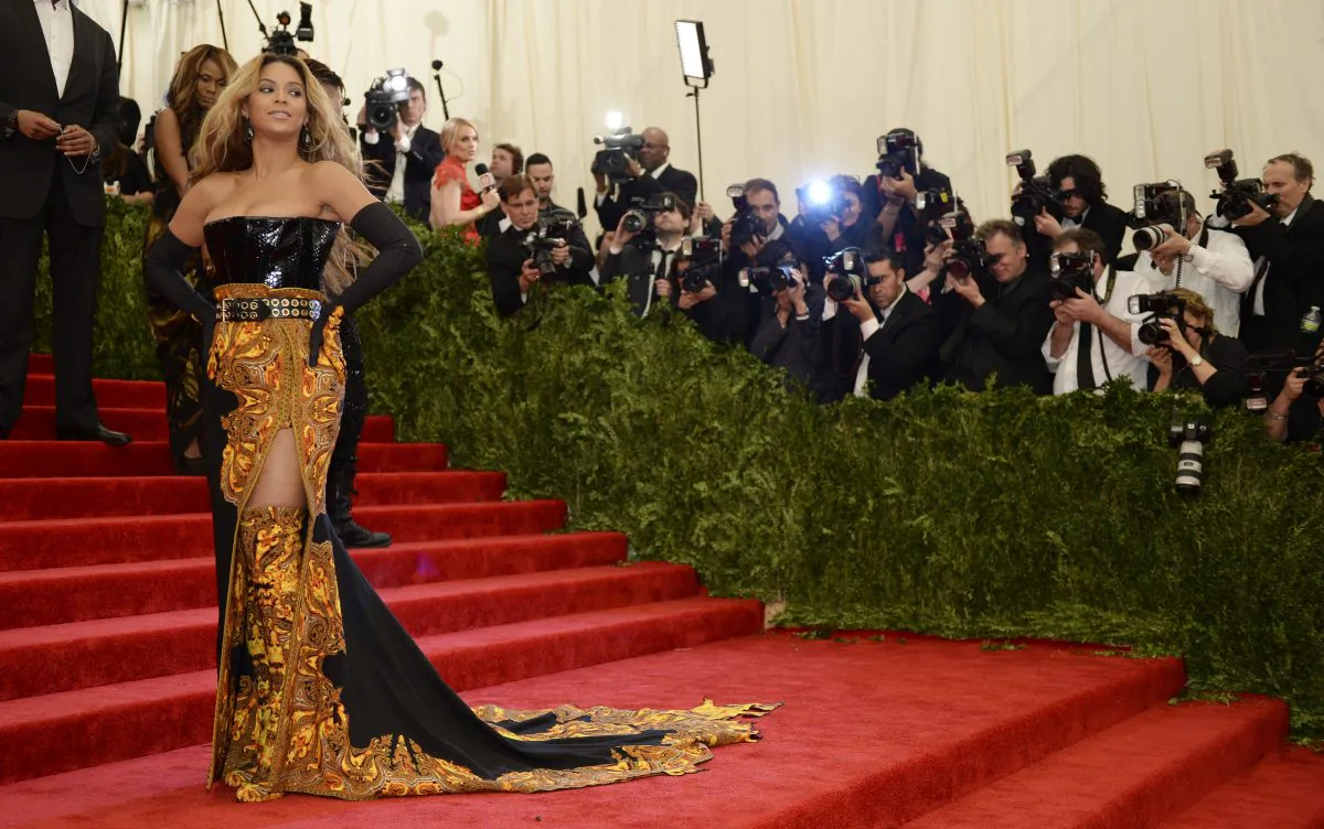 Beyonce, honorary chairwoman, arrives at the Metropolitan Museum of Art's Costume Institute Gala benefit in honor of the museum’s latest exhibit, “Punk: Chaos to Couture.” May 6, 2013 in New York. (Timothy A. Clary/AFP/Getty Images)