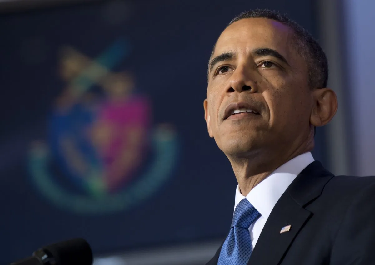 US President Barack Obama speaks about his administration's drone and counterterrorism policies, as well as the military prison )at Guantanamo Bay, at the National Defense University in Washington, DC, May 23, 2013. (Saul Loeb/AFP/Getty Images)