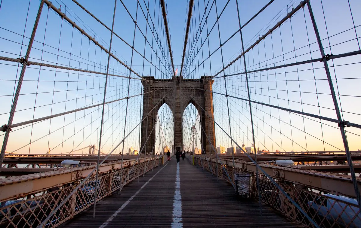 A file photo of the Brooklyn Bridge at sunset. (Samira Bouaou/The Epoch Times)