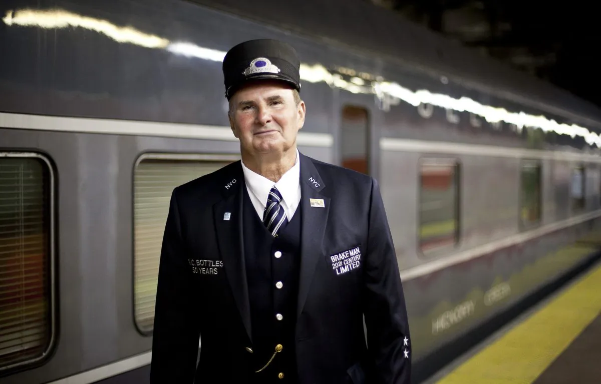 Brakeman Ray Bottles worked on the 20th Century Limited train. (Samira Bouaou/The Epoch Times)