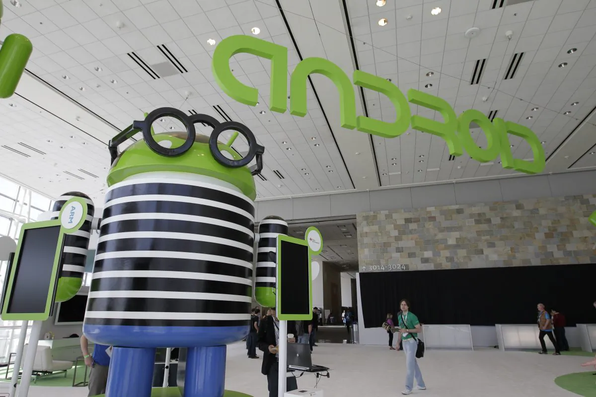 This June 27, 2012 file photo shows an Android display at the Google I/O conference in San Francisco. (Paul Sakuma/AP Photo)