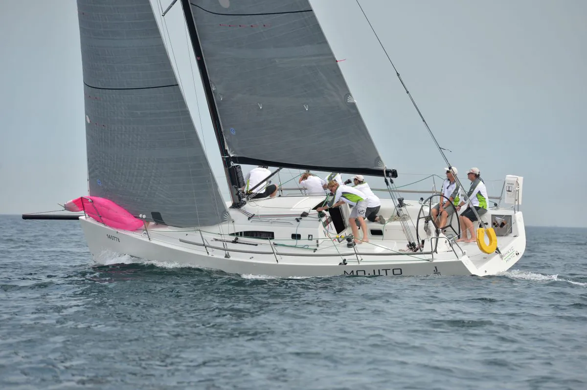 ‘Mojito’ again won both of the races on the final day of the Hebe Haven Spring Saturday series on May 11 to take the Series IRC title with perfect score of 8 points. (Bill Cox/The Epoch Times)