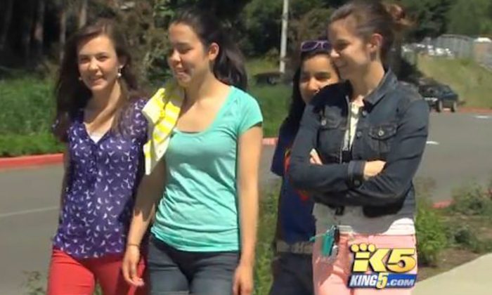 Students at Issaquah Senior High School in Washington on May 6, 2013. An unofficial contest held by students at the school known as May Madness, has boys vote on which girls are most attractive. (Screenshot/King 5 News)