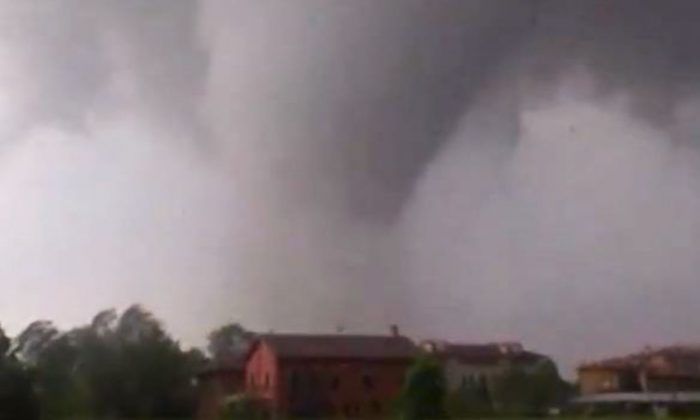 Footage of a tornado that struck northern Italy on Friday, May 3, 2013 uploaded to Youtube. (Screenshot via The Epoch Times)