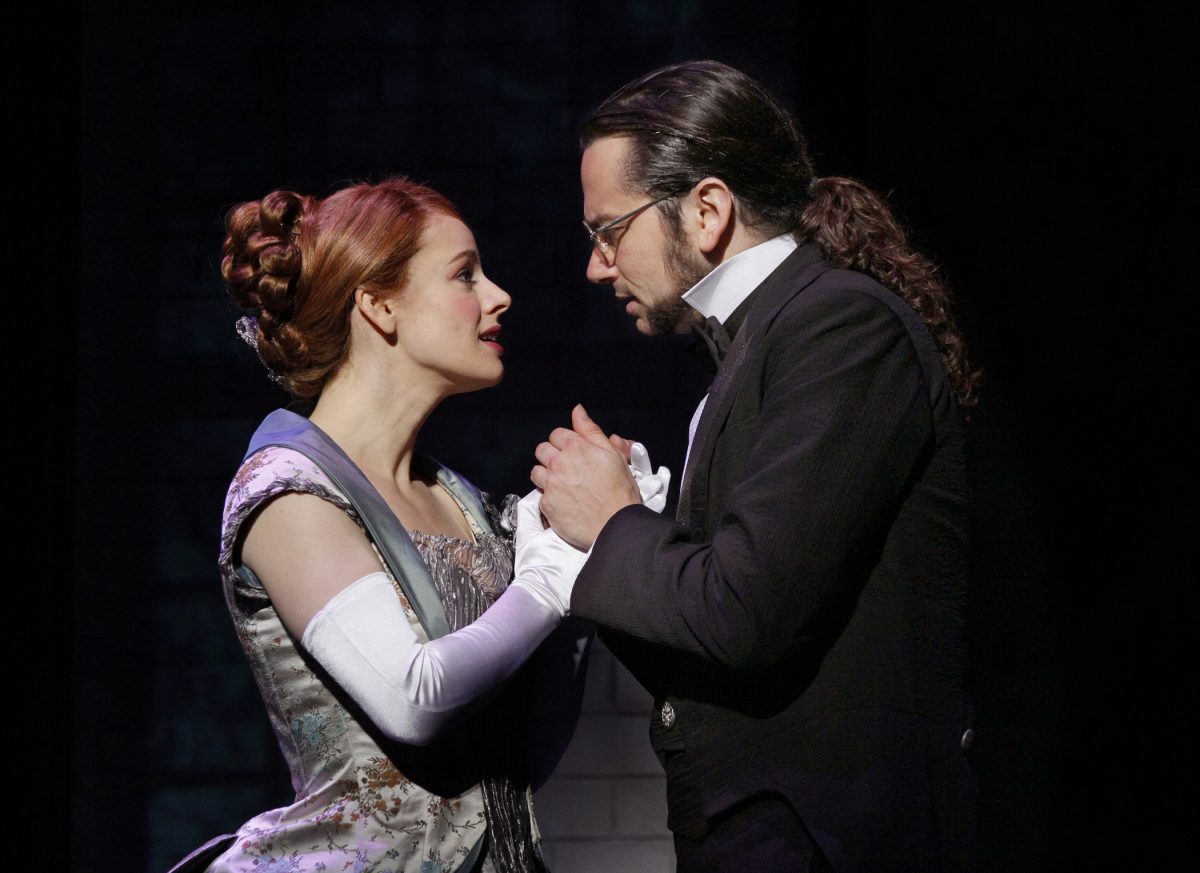 Teal Wicks as Emma Carew and Constantine Maroulis as Dr. Jekyll in a revival of Frank Wildhorn’s “Jekyll & Hyde.” (Chris Bennion)