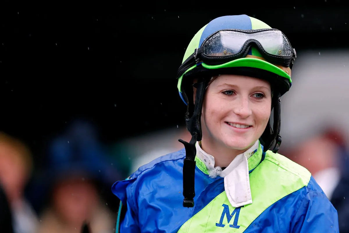 Rosie Napravnik looks on after winning a race prior to the 139th running of the Kentucky Derby at Churchill Downs on May 4, 2013 in Louisville, Kentucky. (Rob Carr/Getty Images)